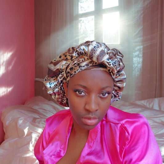 Satin Reversible Tie bonnet | Adjustable Non Slip Satin Bonnet Tie Edge Wrap| Multiple Colors Available - Couronne Par Elle